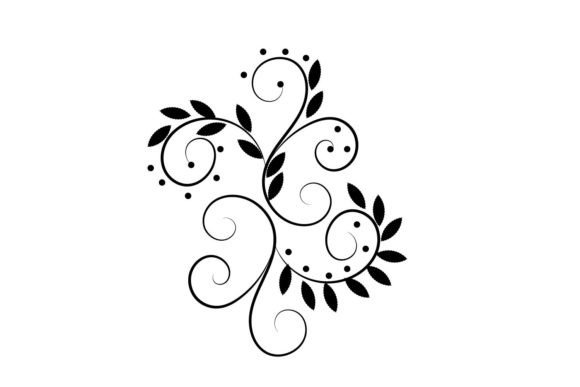 Download Floral Swirl Leaf Ornament - Ornament Collection