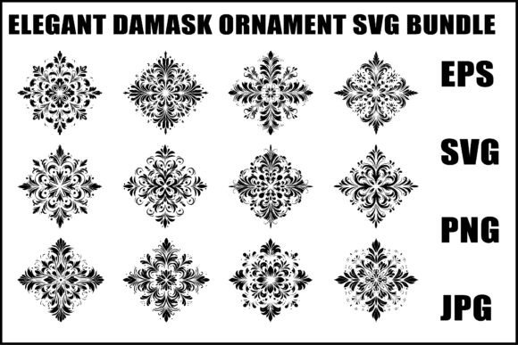 Download Vintage Damask Ornament SVG - Ornament Collection