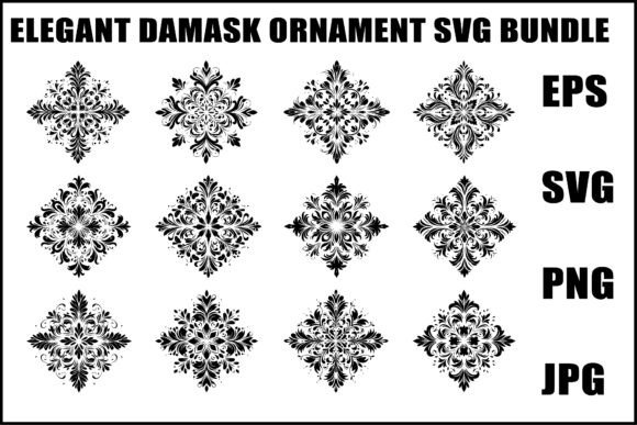 Download Elegant Damask Ornament SVG Set - Ornament Collection
