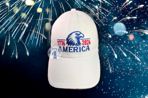 Download 1776–2026 America Hat Embroidery Design - Hat Collection