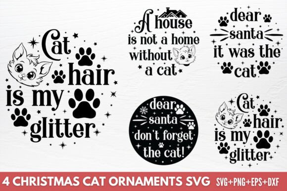 Download Christmas Cat Ornaments SVG - Ornament Collection