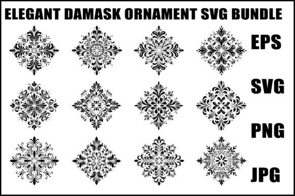 Download Vintage Damask Ornament SVG - Ornament Collection