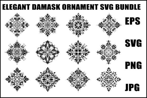 Download Vintage Damask Ornament SVG - Ornament Collection