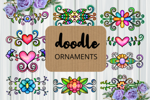 Download Doodle Ornamental Folk Art Flourishes - Ornament Collection