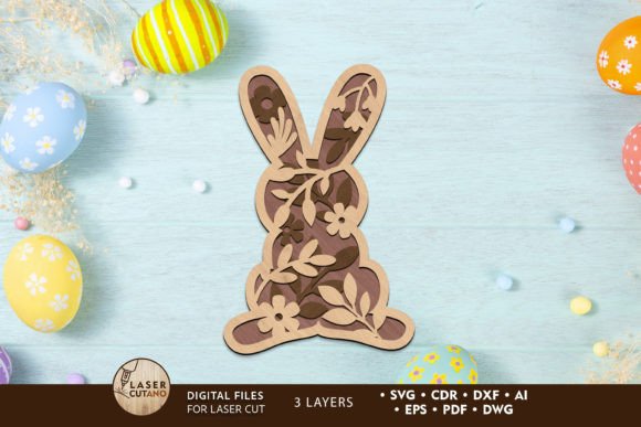 Download Easter Rabbit Ornamented Template - Ornament Collection