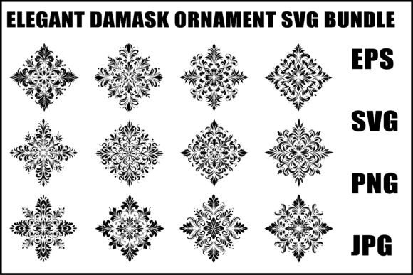 Download Elegant Damask Ornament SVG Set - Ornament Collection
