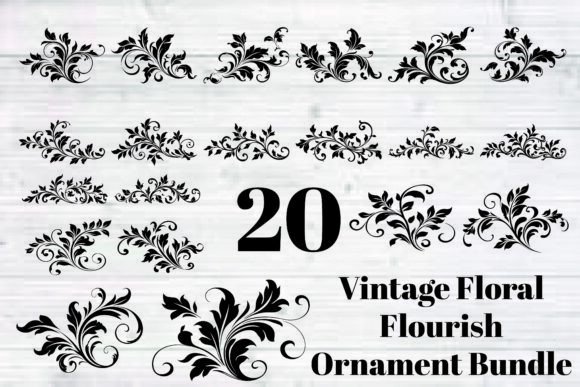 Download Vintage Floral Flourish Ornament Bundle - Ornament Collection