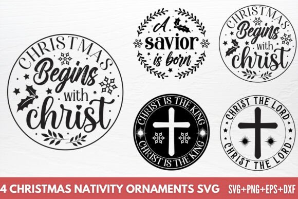 Download Christmas Nativity Ornaments SVG - Ornament Collection