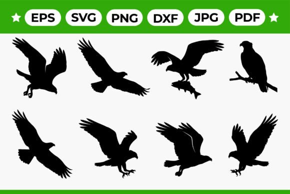 Download Eagle Hunting Fish Silhouette SVG Pack - Premium Resources