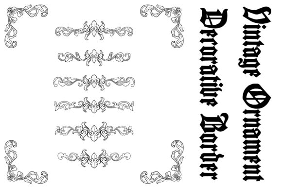 Download Vintage Flourish Decorative Borders - Premium Resources