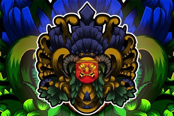 Download Demon with Engraving Ornament Flower - Ornament Collection