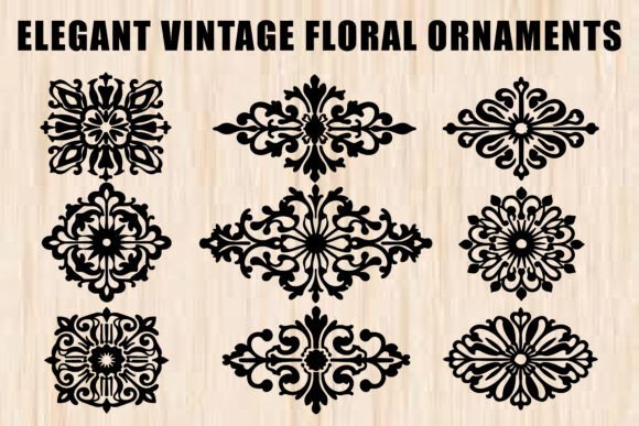 Download Elegant Vintage Floral Ornament Set - Ornament Collection