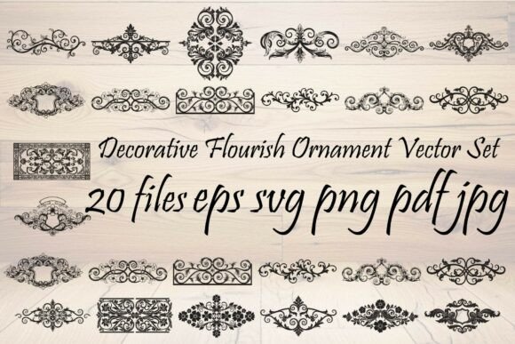 Download Decorative Flourish Ornament Vector Set - Ornament Collection