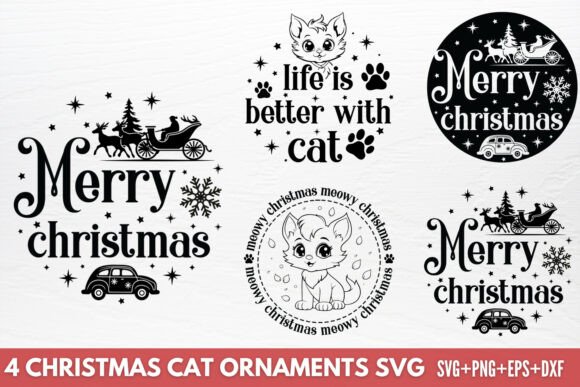 Download Christmas Cat Ornaments SVG - Ornament Collection