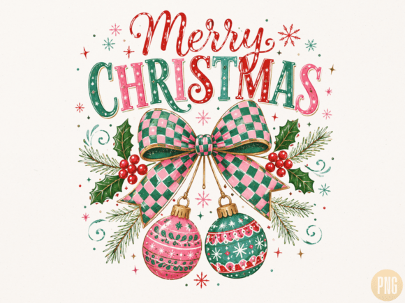 Download Merry Christmas Ornament Bow PNG - Ornament Collection