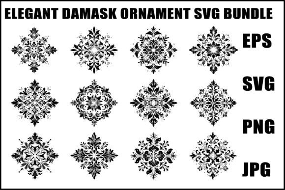 Download Elegant Damask Ornament SVG Set - Ornament Collection