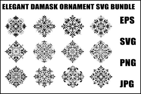 Download Elegant Damask Ornament SVG Set - Ornament Collection