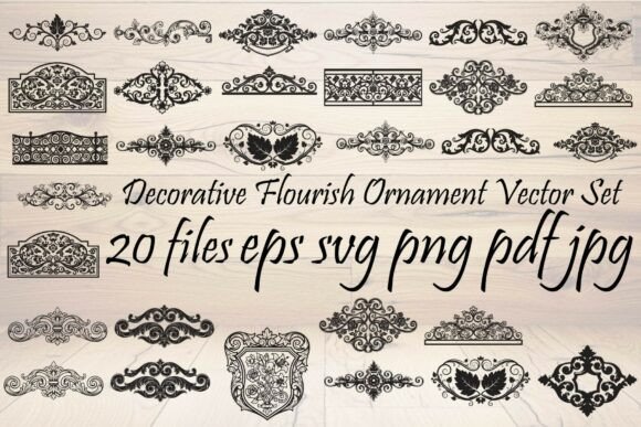 Download Decorative Flourish Ornament Vector Set - Ornament Collection