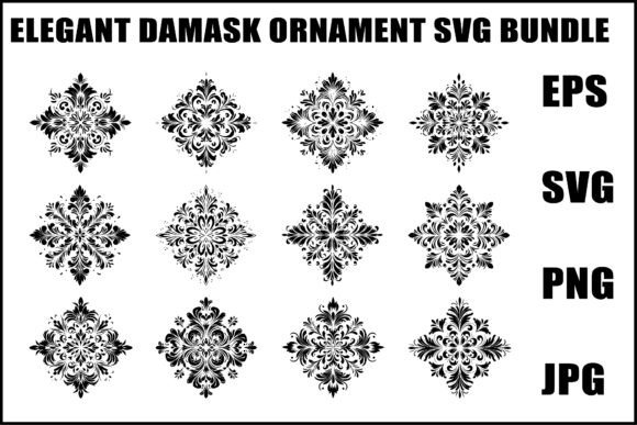 Download Elegant Damask Ornament SVG Set - Ornament Collection
