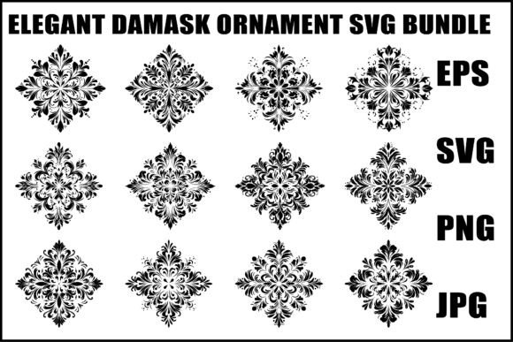 Download Vintage Damask Ornament SVG - Ornament Collection