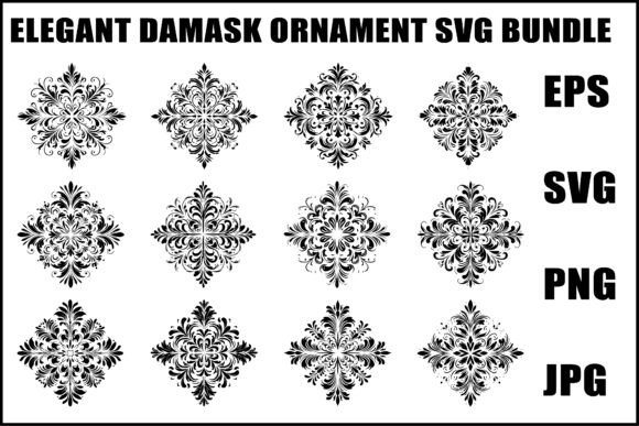Download Vintage Damask Ornament SVG - Ornament Collection