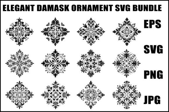 Download Vintage Damask Ornament SVG - Ornament Collection